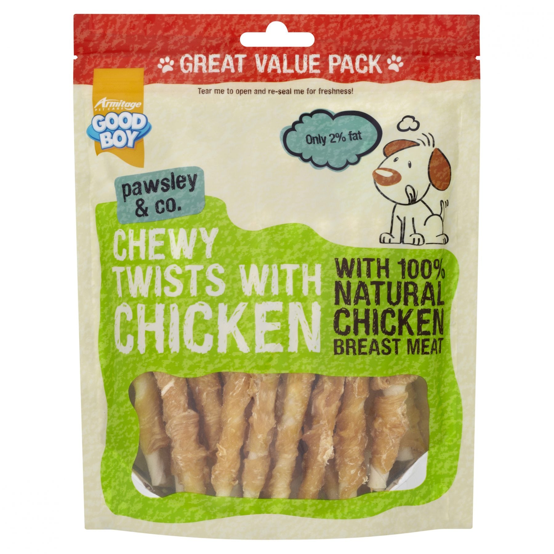 Good Boy Pawsley & Co Chewy Twists with Chicken Dog Treats 320g Where