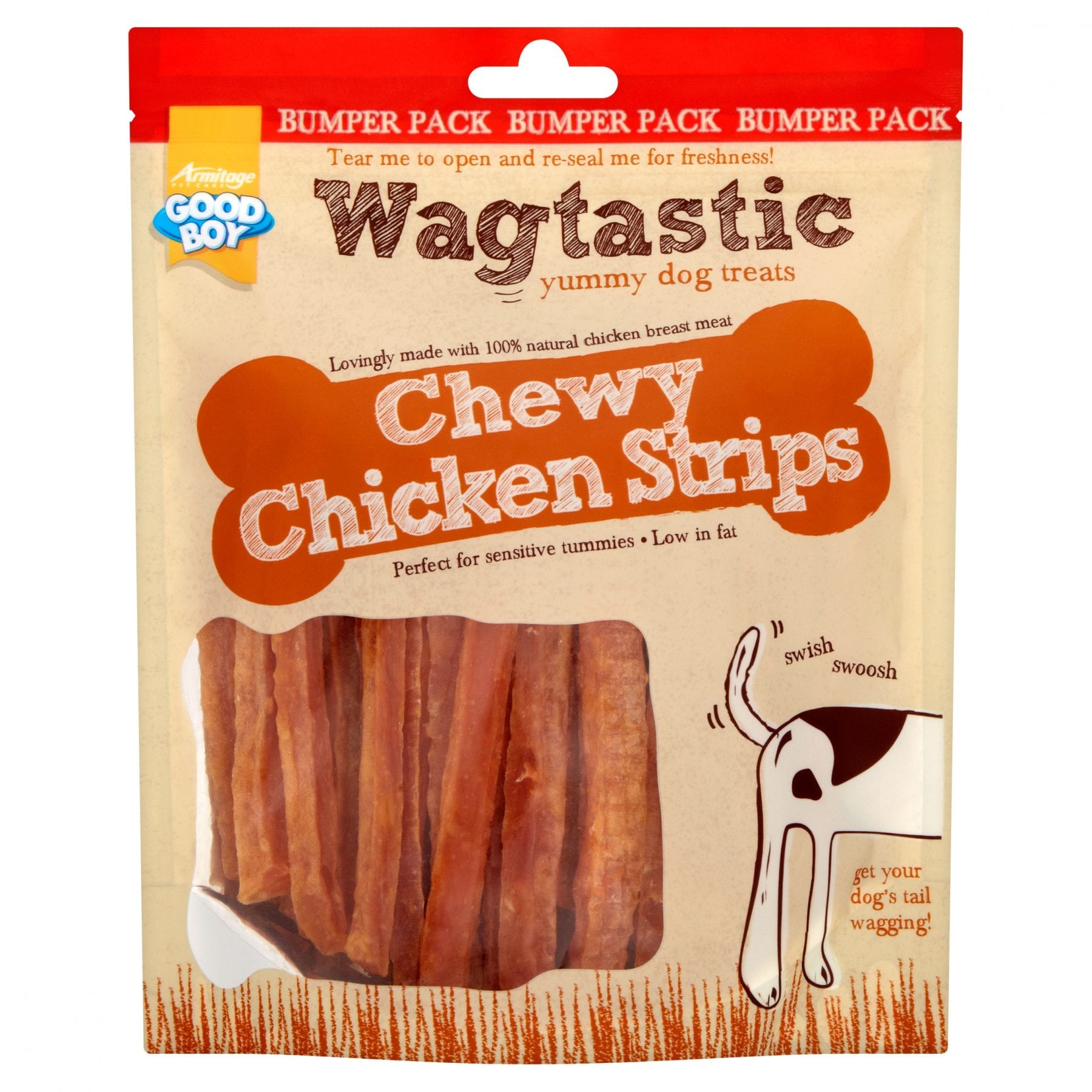 Good Boy Wagtastic Chewy Chicken Strips Dog Treats 330g Where To Find