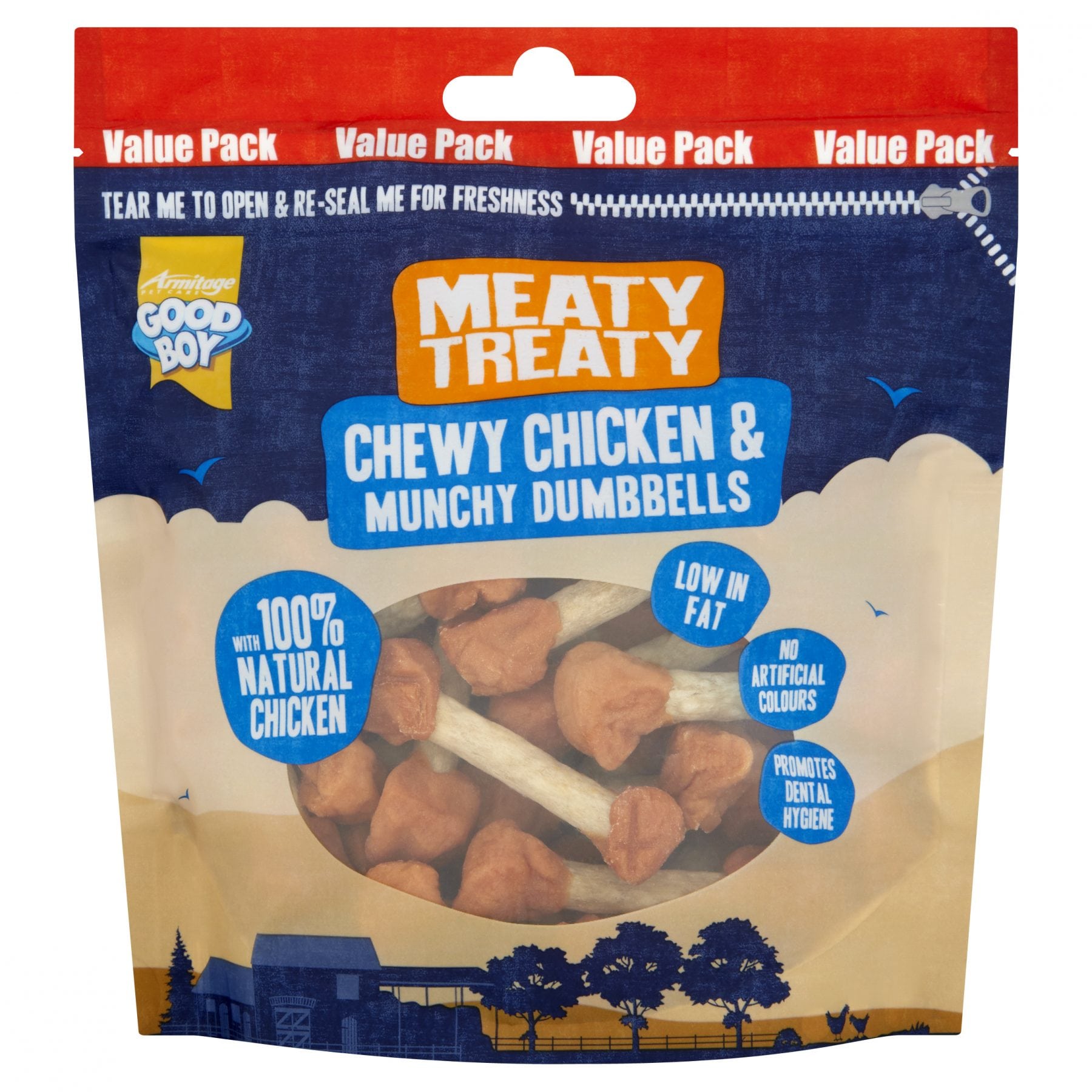 Good Boy Meaty Treaty Chewy Chicken & Munchy Dumbbells Dog Treats 320g Where To Find Us Good Boy