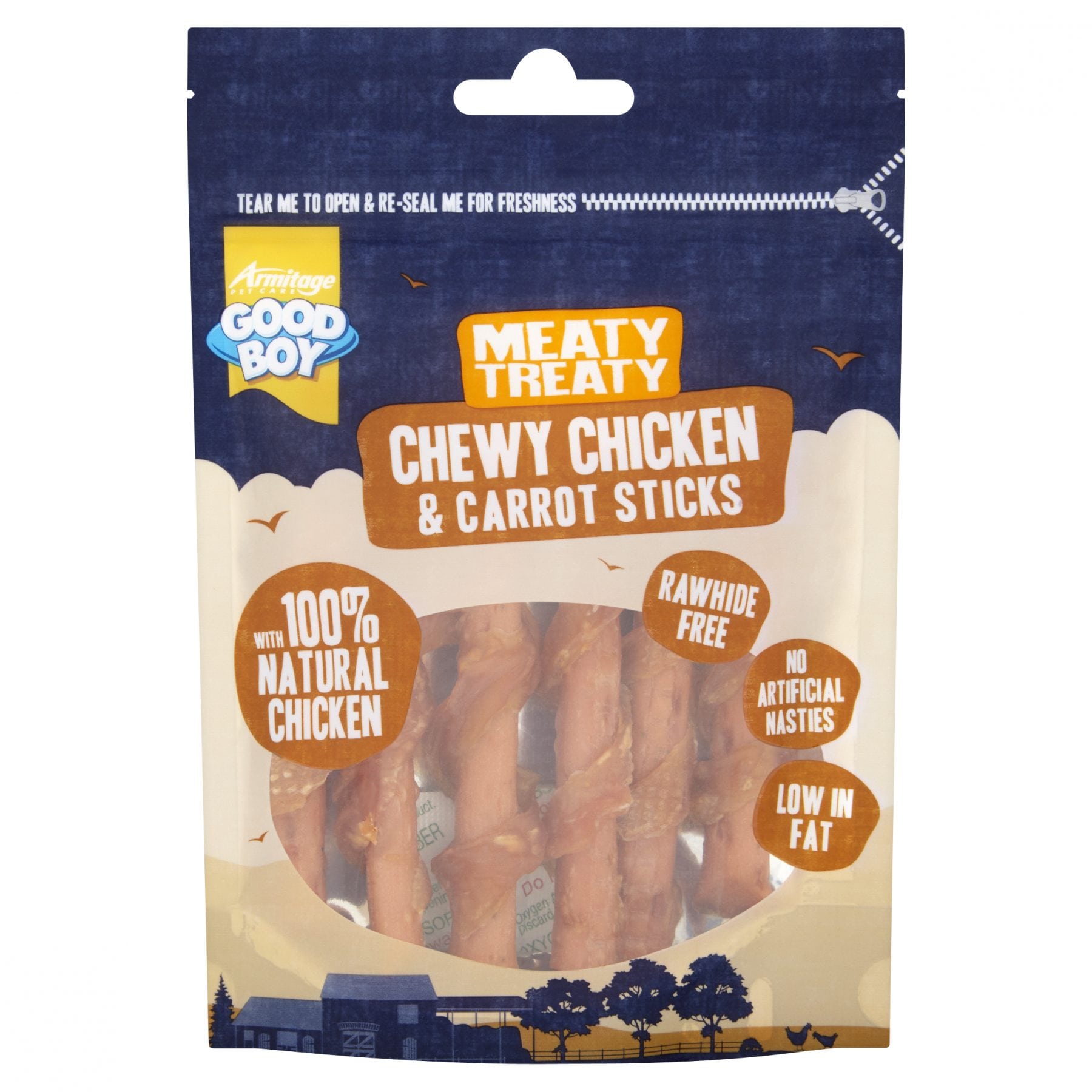 Good Boy Meaty Treaty Chewy Chicken & Carrot Sticks Dog Treats 70g
