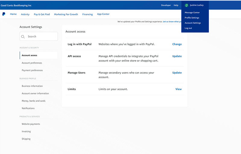 How to Add a PayPal User Good Cents Management