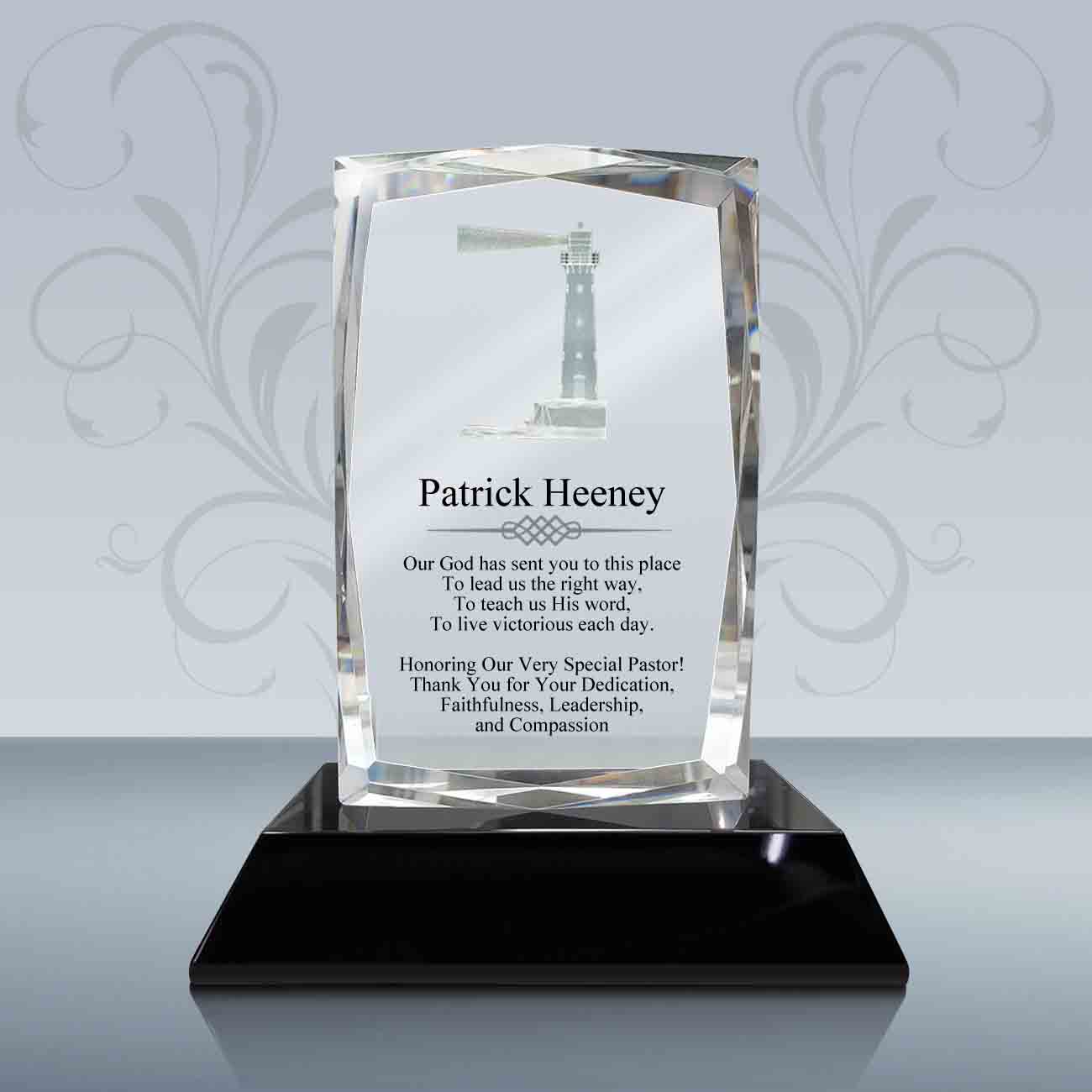 Pastor Appreciation Gift 3D Presidential Crystal Plaque (025