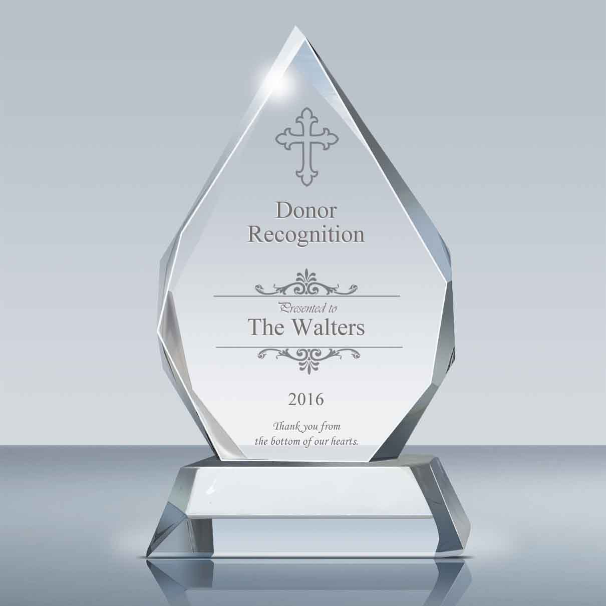 Donor Appreciation Gift Majestic Crystal Award (006) (Grouped