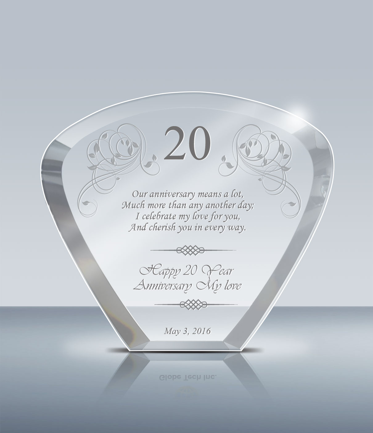 Anniversary Gift Crystal Moon Plaque (009) Goodcount 3D Crystal