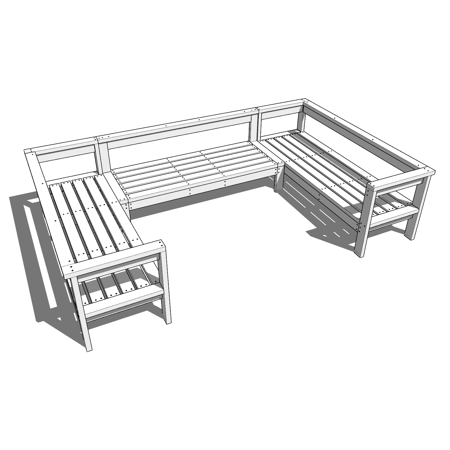 DIY Ushaped outdoor sectional sofa plans DIY projects plans