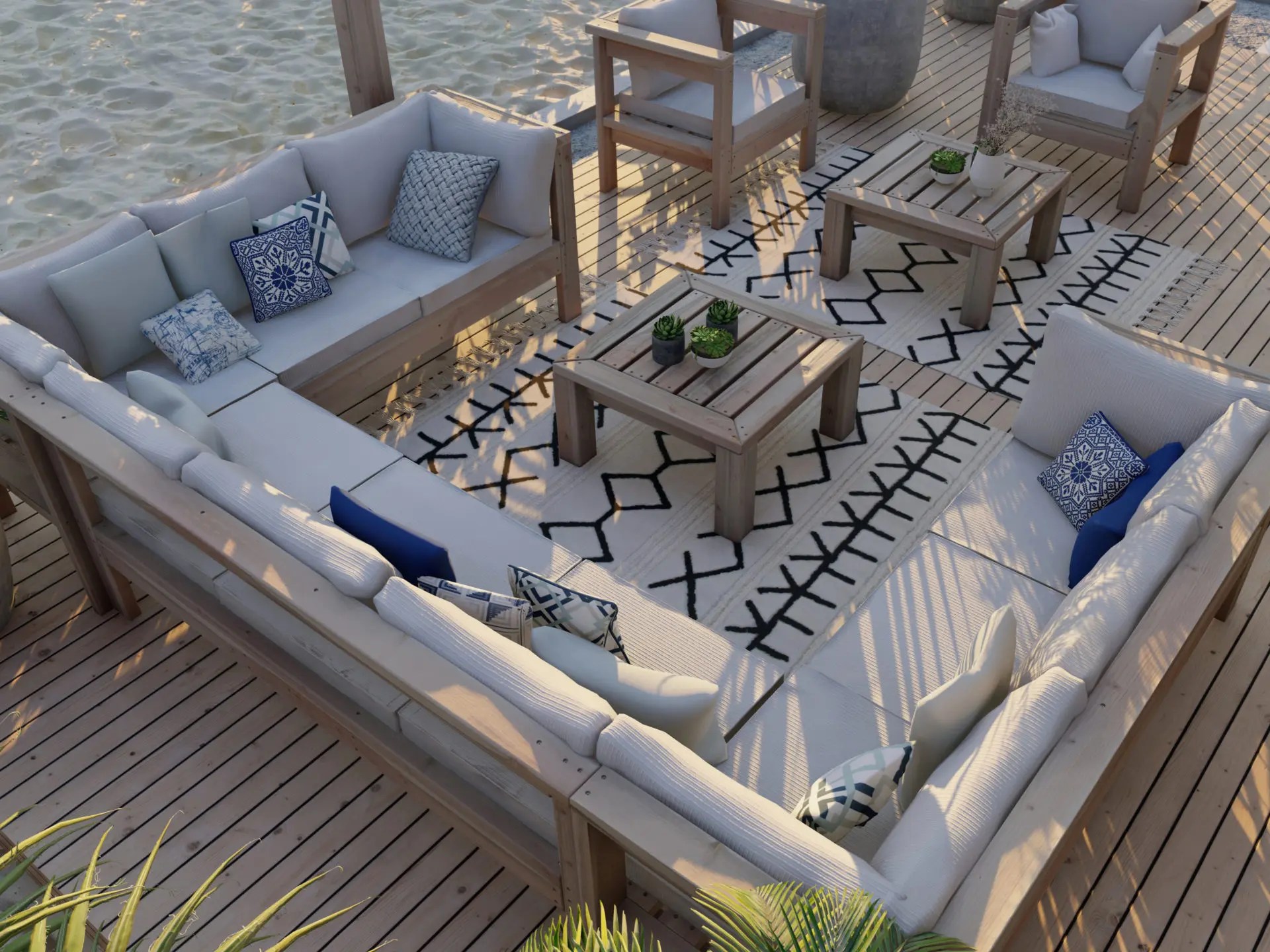 DIY Ushaped outdoor sectional sofa plans DIY projects plans