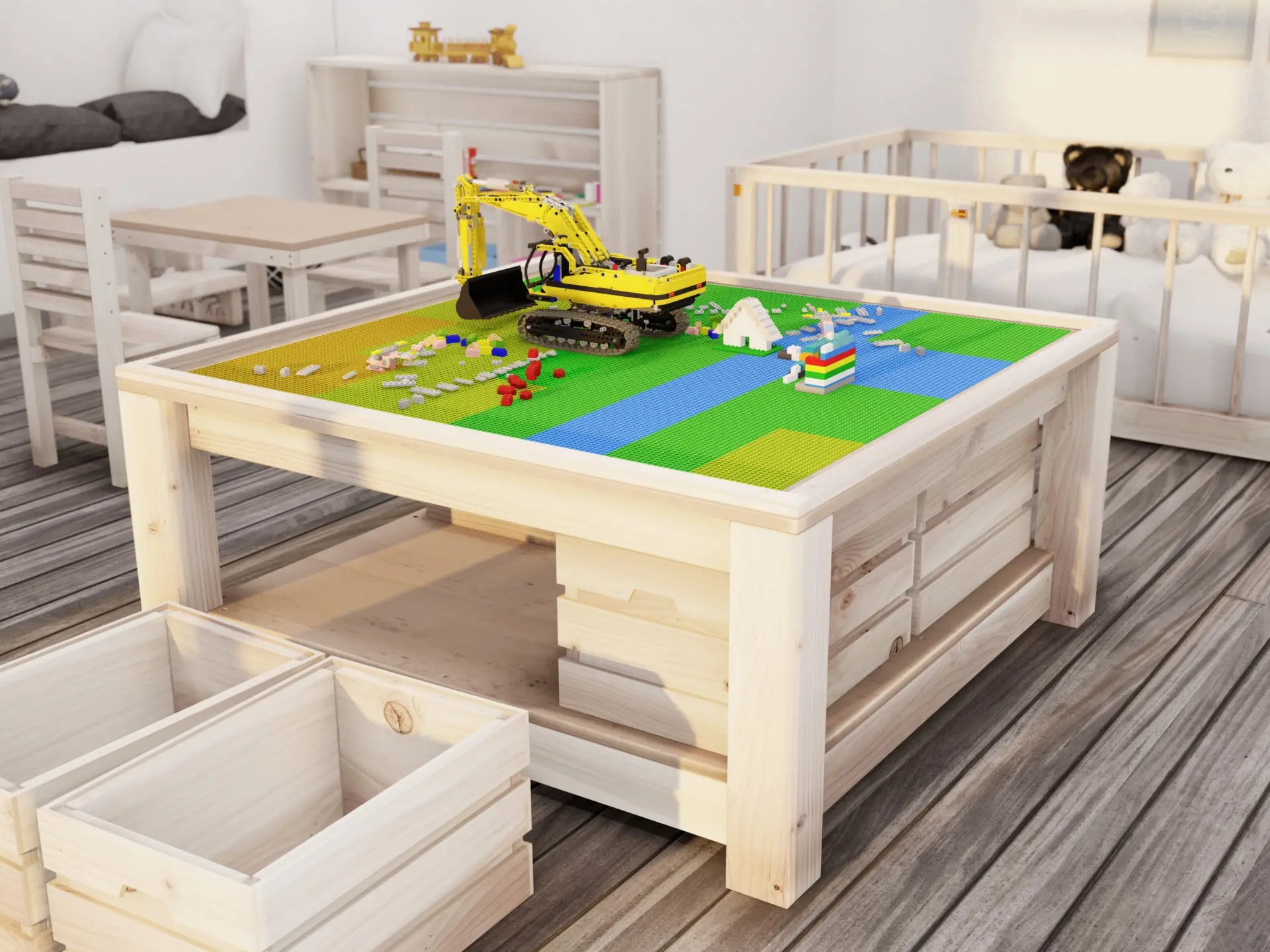 DIY Montessori Lego table and storage system DIY projects plans