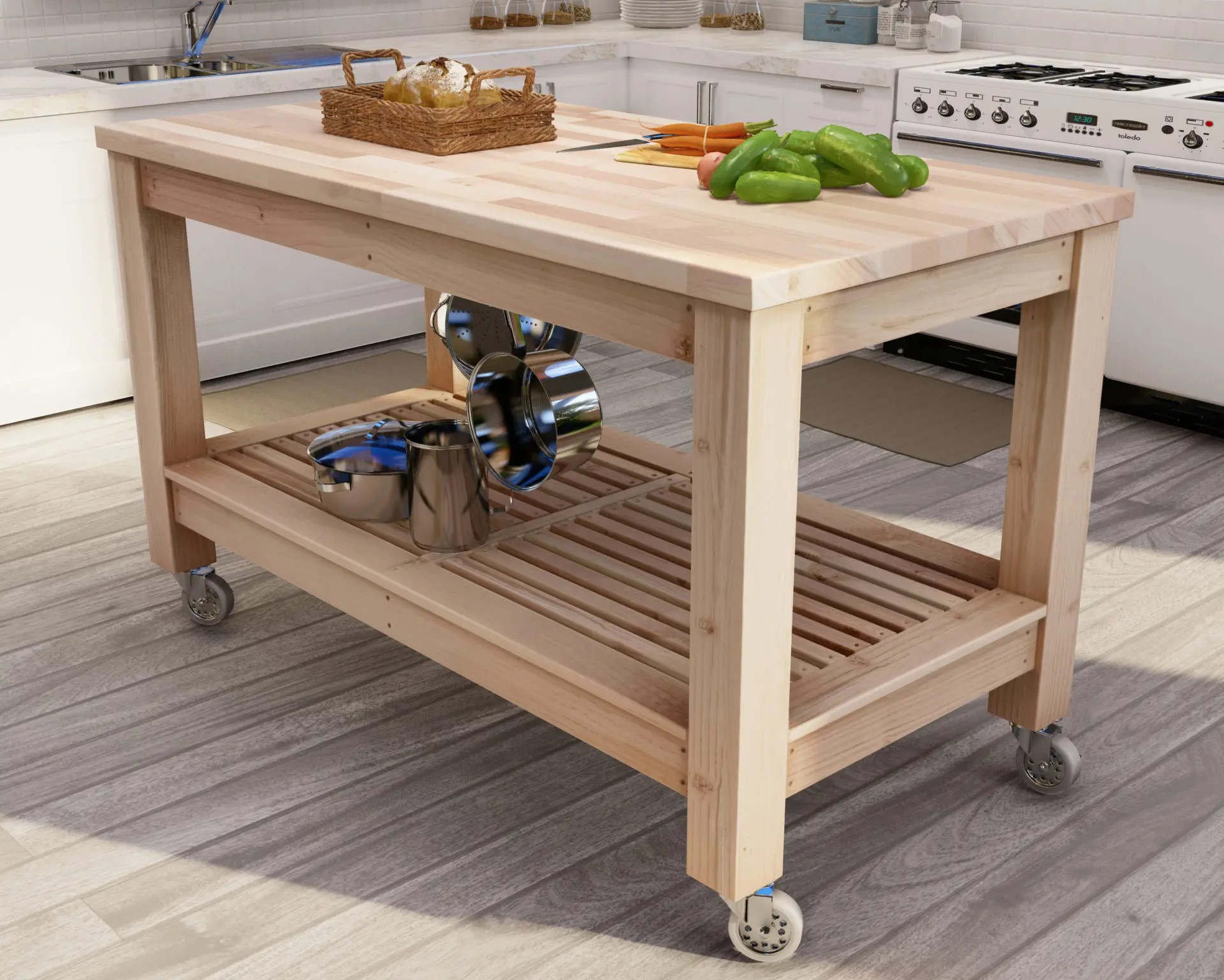 Easy DIY kitchen island idea. "Make your kitchen more functional with a