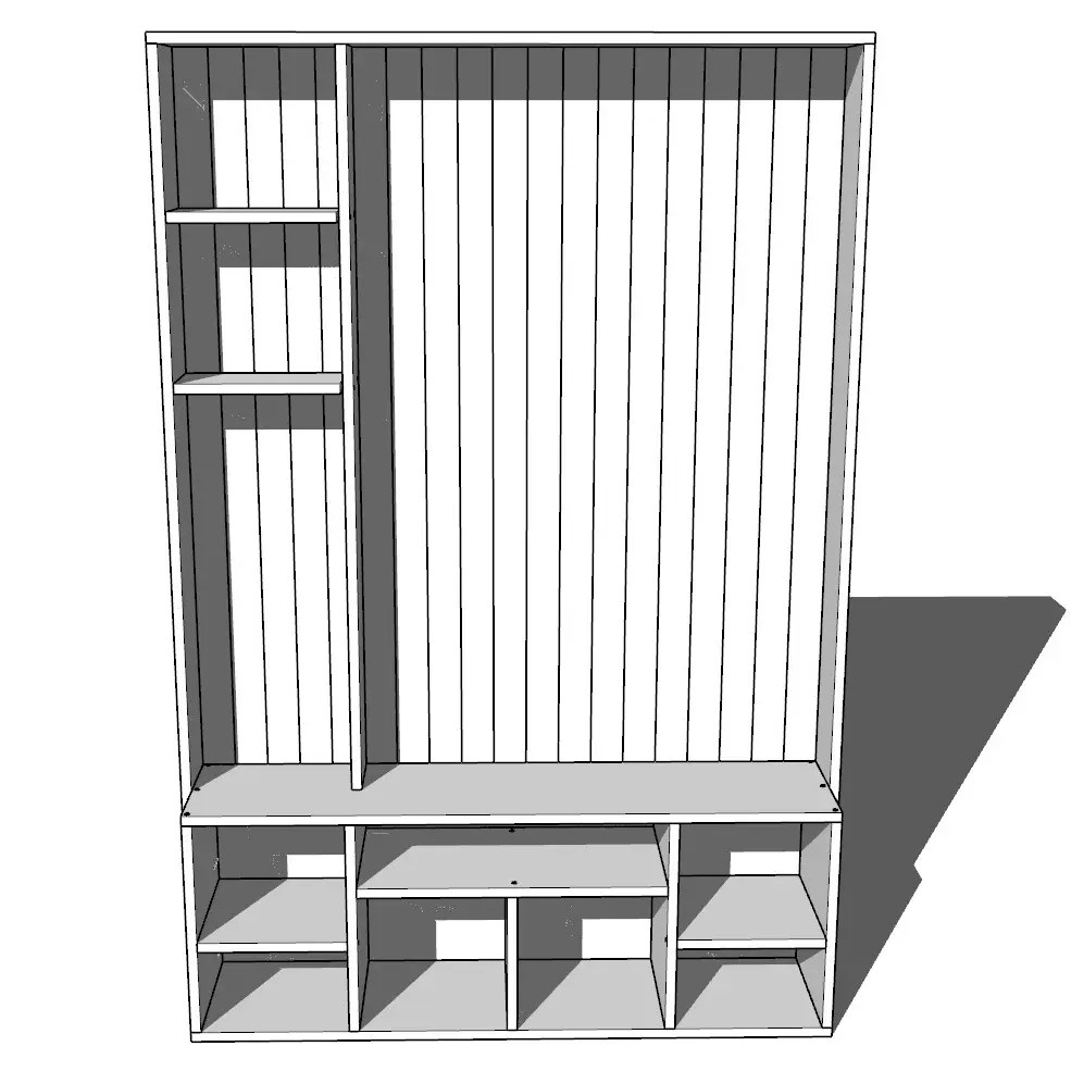DIY plan Mudroom bench with cubbies and hall tree bench organizer