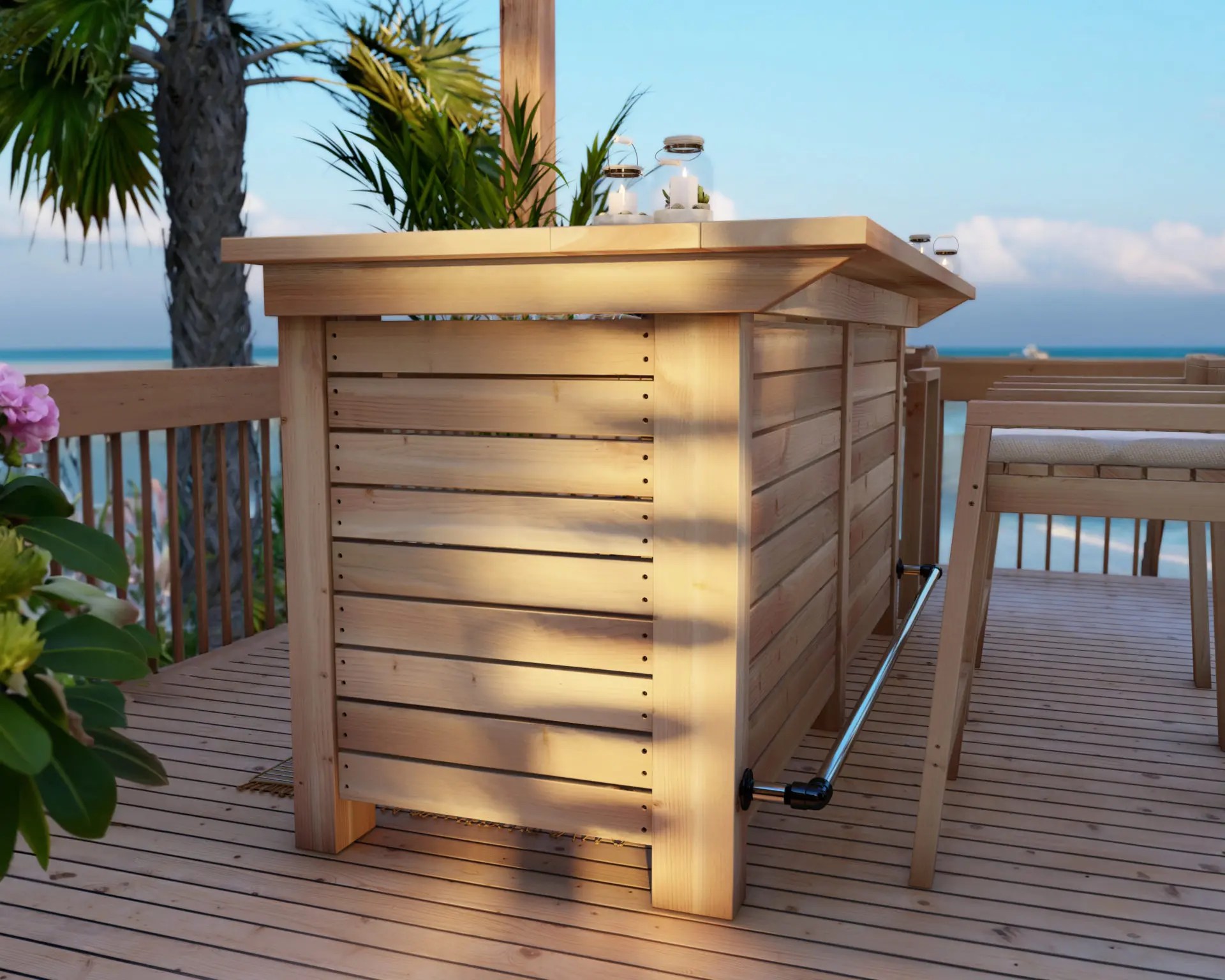 DIY Wooden Outdoor Bar Plan, Digital Download, StepbyStep PDF Guide