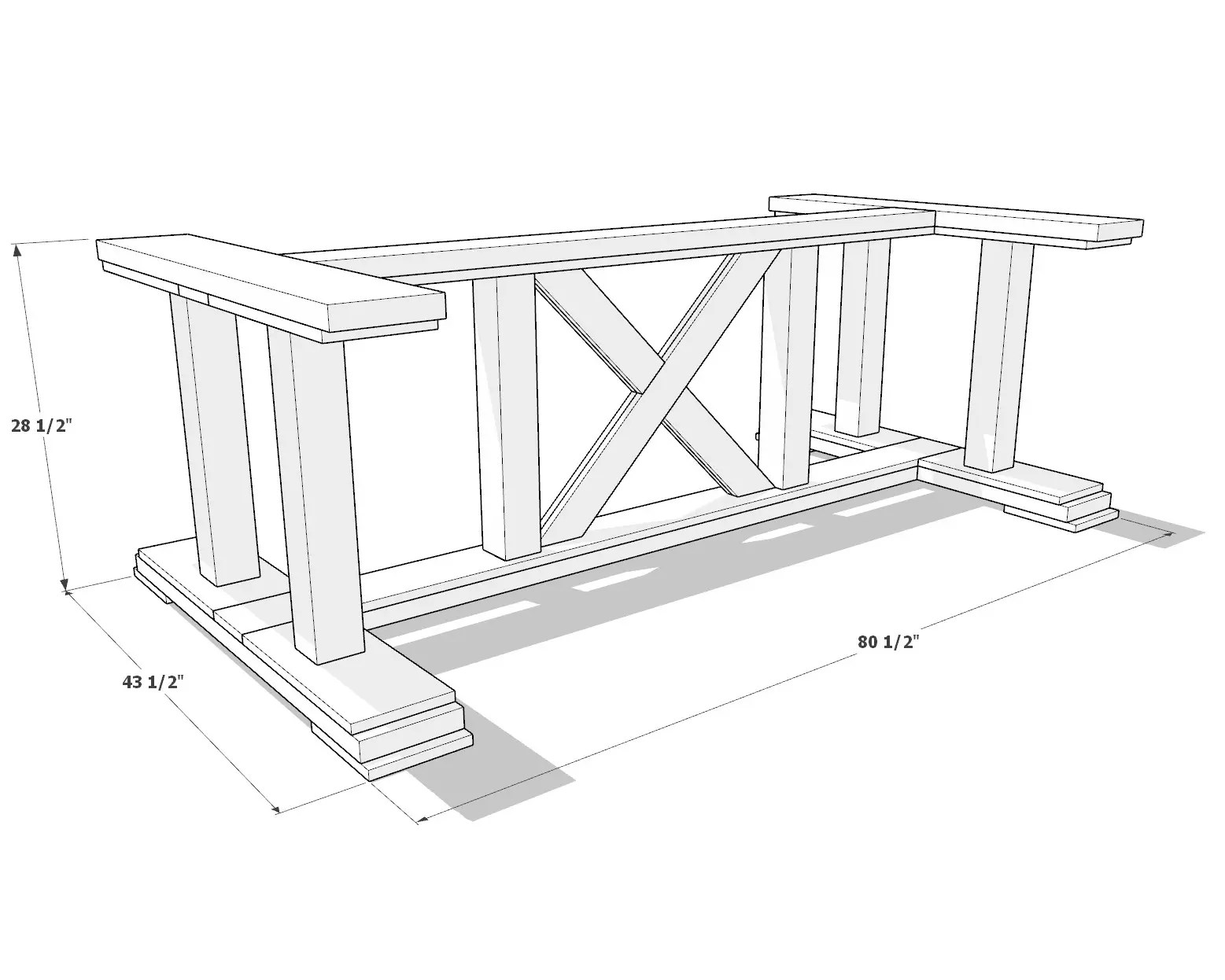 DIY farmhouse table base step by step guide DIY projects plans