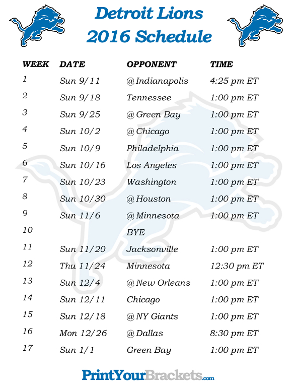 Detroit Lions Schedule 2023 Lions Schedule Vivid Seats