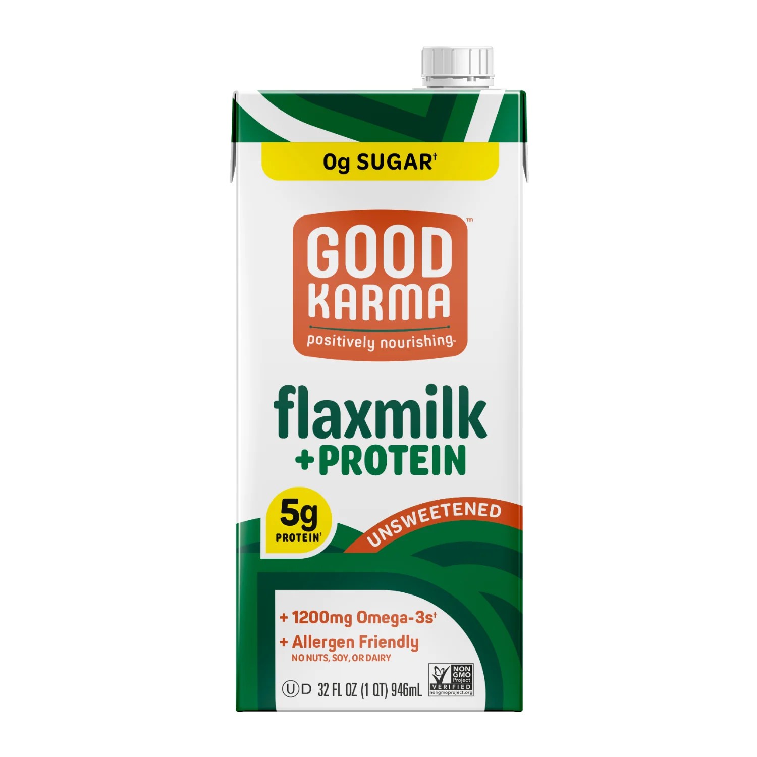 Unsweetened Flaxmilk + Protein 32 Ounce Good Karma Foods