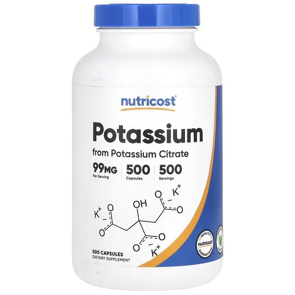 Nutricost Potassium Citrate 99mg 500 Capsules Good Life Nutrition House