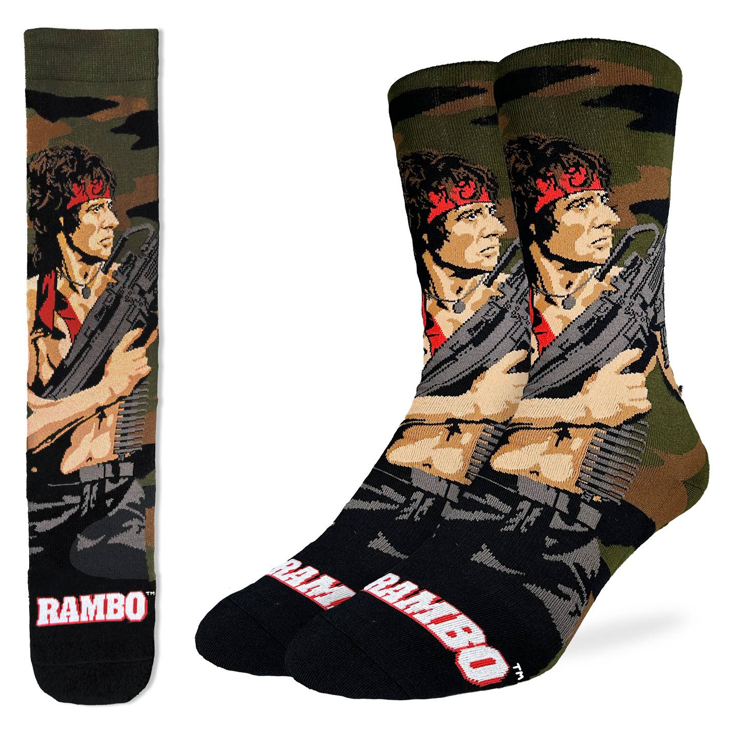 Men's Rambo with M60 Machine Gun Socks Good Luck Sock