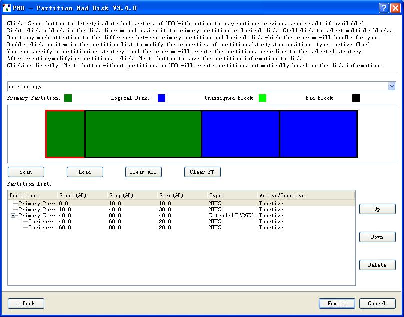 PBD(Partition Bad Disk), an easytouse Partition Manager