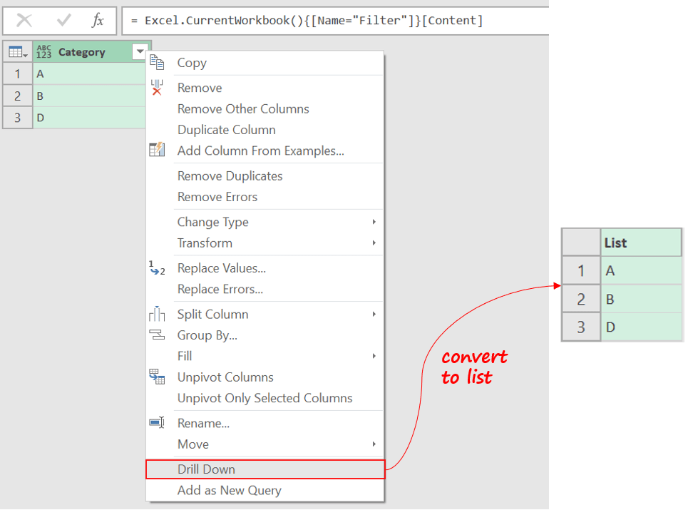 Dynamic Filter by a Range of Values in Power Query to list Goodly