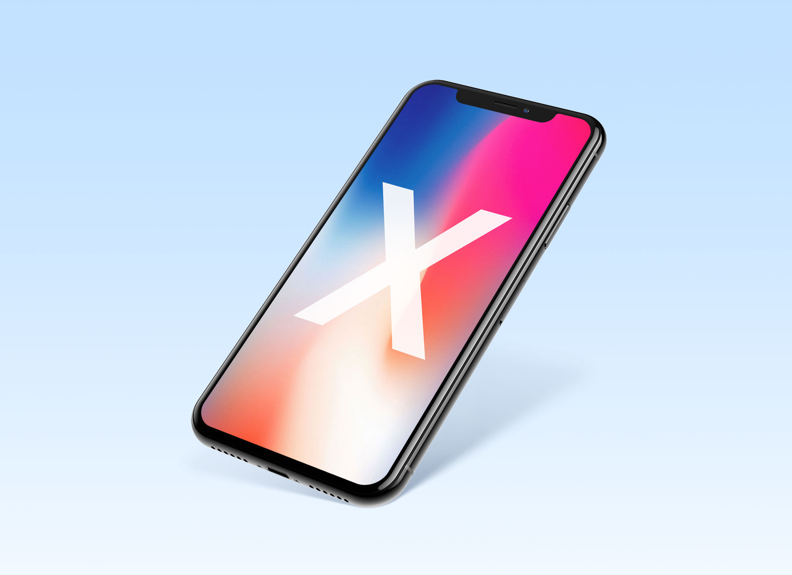 Free Perspective View of Apple iPhone X PSD & Sketch