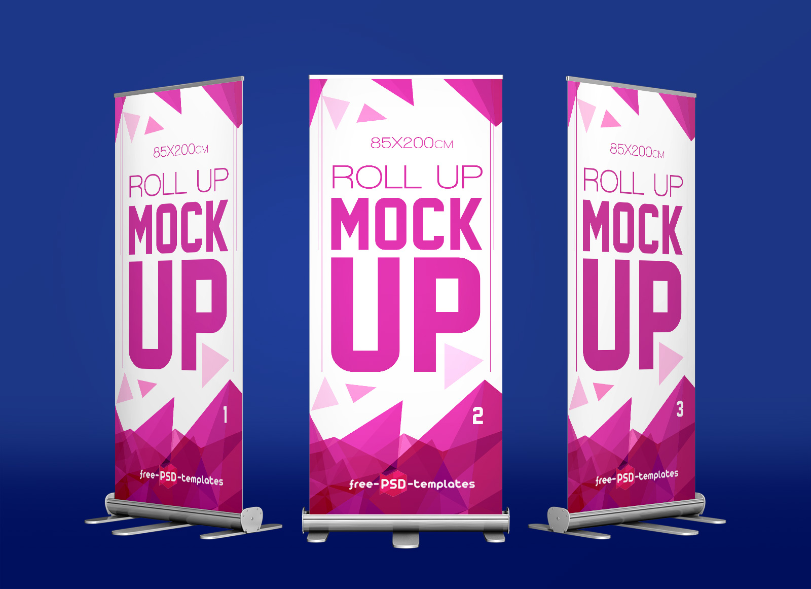 Free Exhibition Rollup Standing Banner Mockup PSD Good