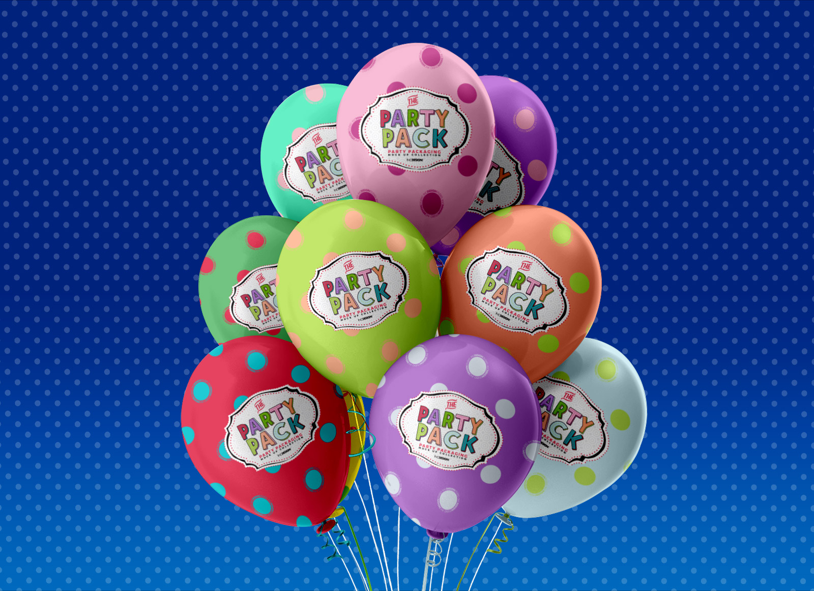 Free Party Balloons Mockup PSD Good Mockups