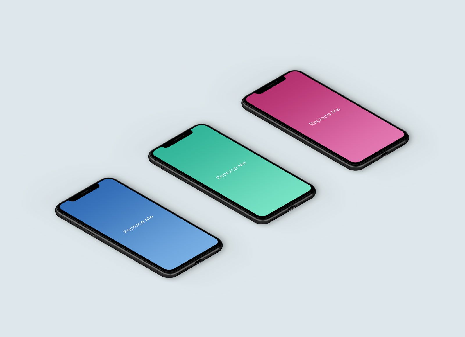 Free Isometric iPhone X App Mockup PSD Good Mockups