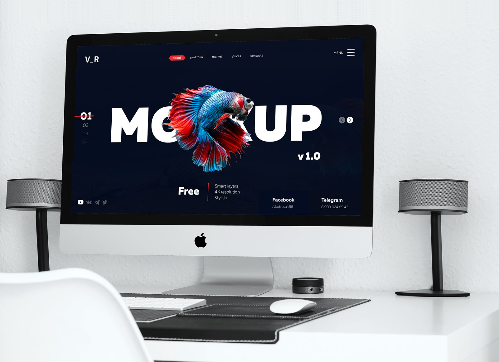 Free Minimal 4K iMac Desktop Mockup PSD Good Mockups