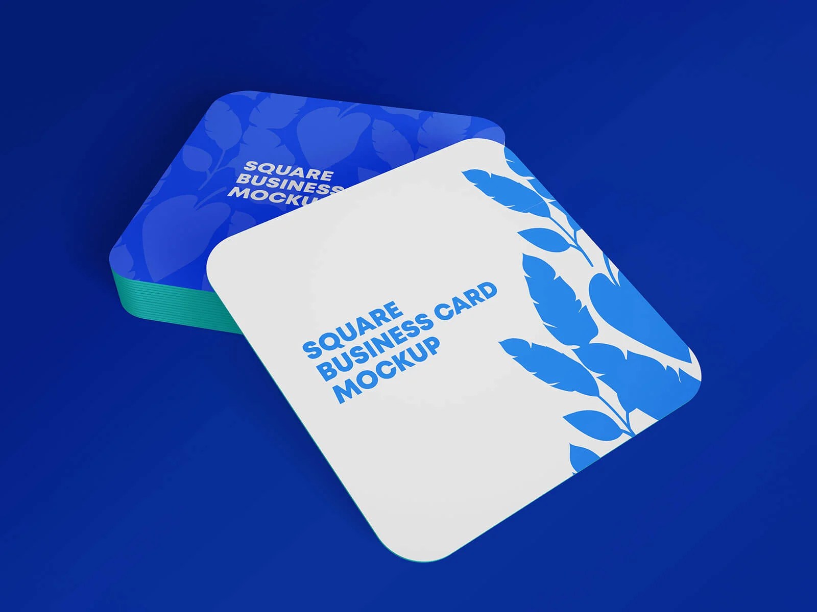 Free Rounded Corners Square Business Card Mockup PSD Set Good Mockups