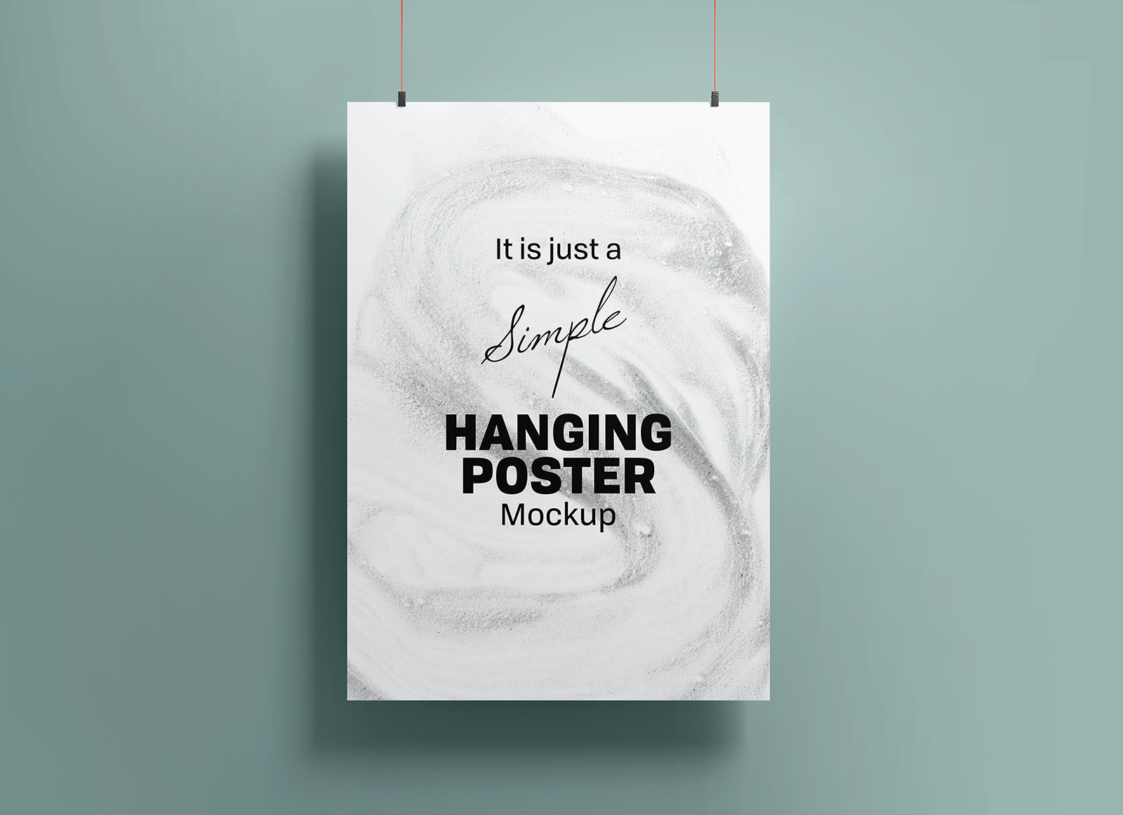 Free Simple Hanging Poster Mockup PSD Good Mockups