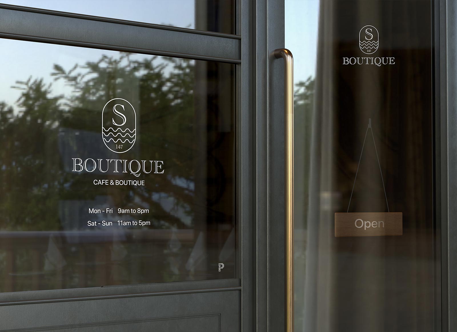 Free Window Logo Sign Mockup PSD Good Mockups