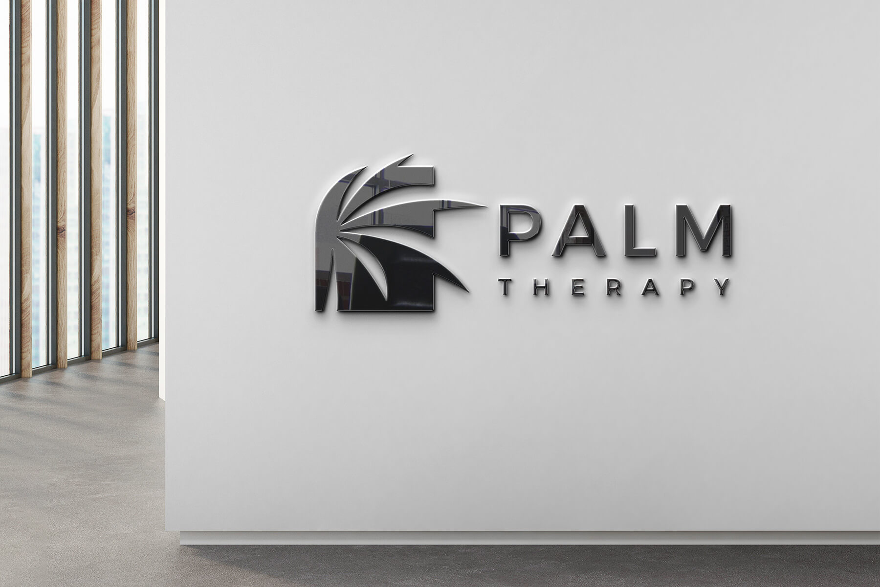 Free Company Office Wall Logo Mockup PSD Good Mockups