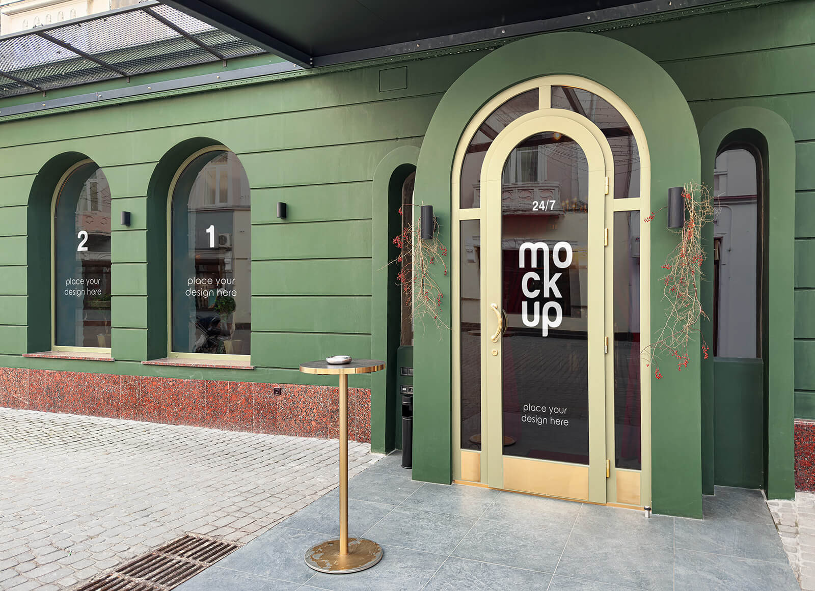 Free Restaurant Window Sign Mockup PSD Good Mockups