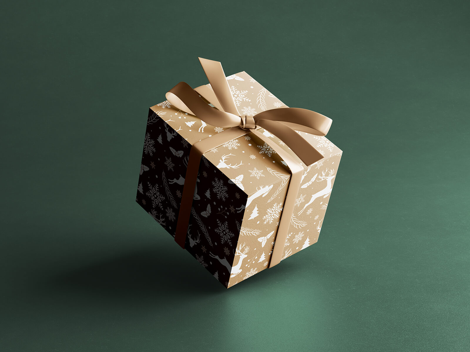 5 Free Wrapped With Ribbon Square Gift Box Mockup PSD Files Good Mockups