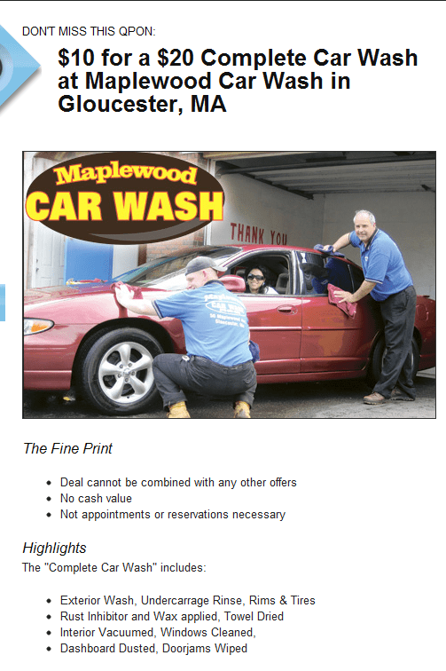 Gloucester Times QPON Deal 10 for 20 Car Wash Good Morning Gloucester