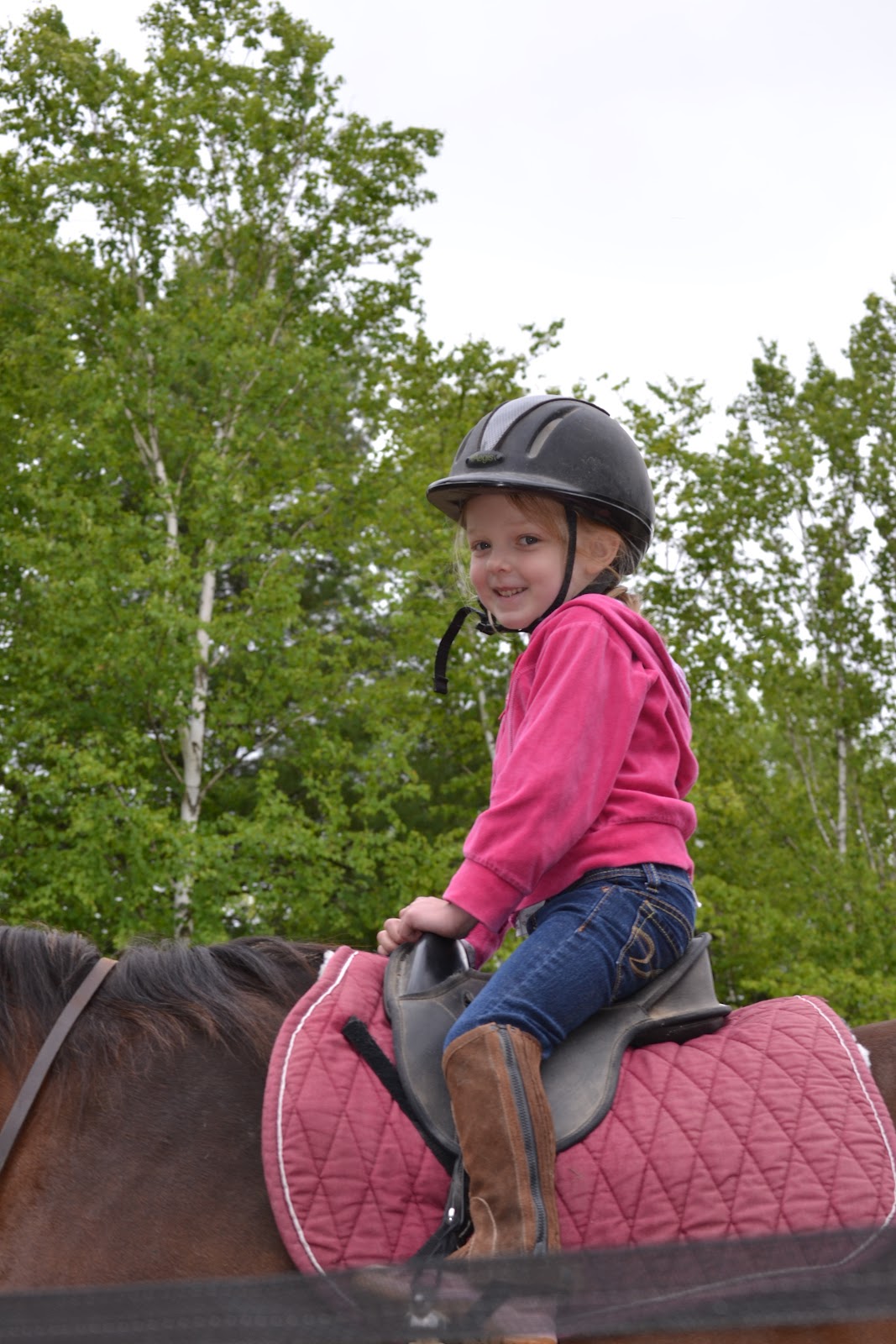 Ms. Maddie having her first Horse back riding Good Morning Gloucester