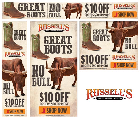 Russell's Western Wear Display Campaigns Good Morning Patrick