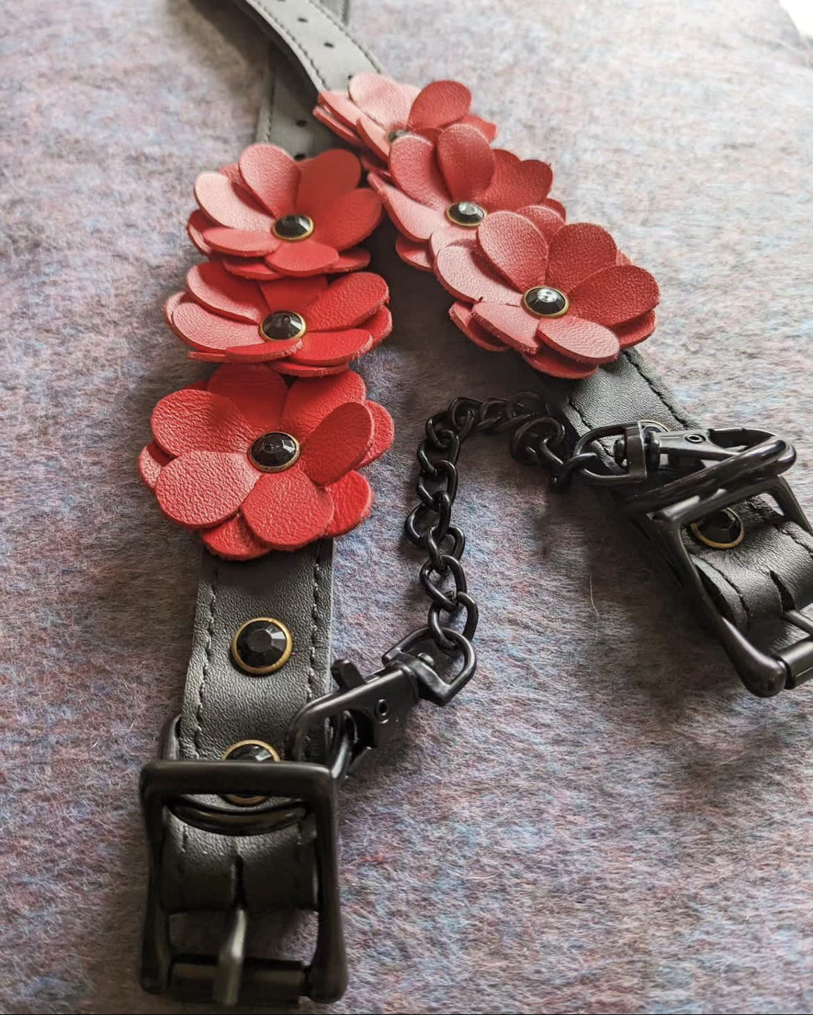 Leather Flower Handcuffs Good Relations