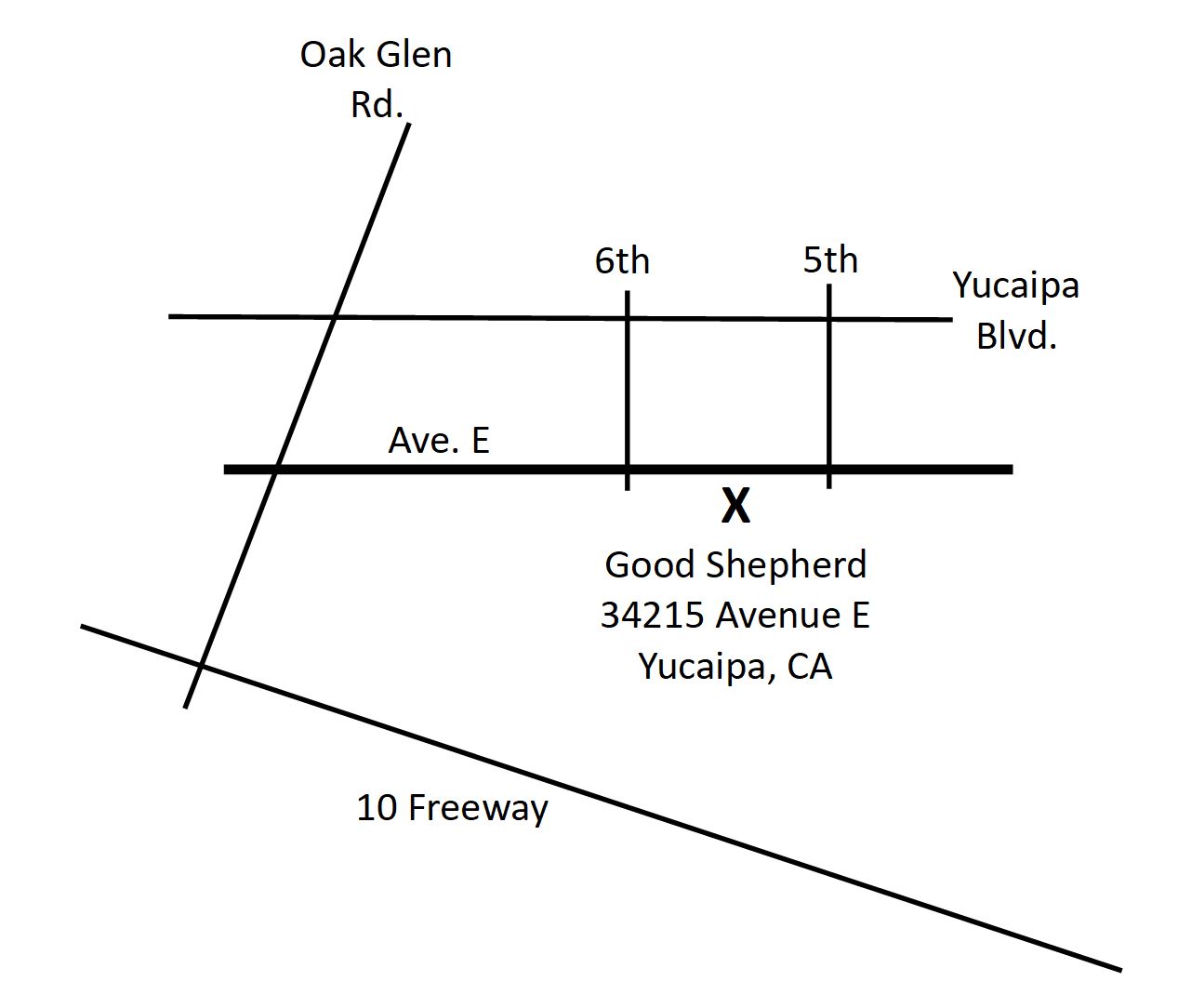 Maps Good Shepherd Lutheran Church Yucaipa