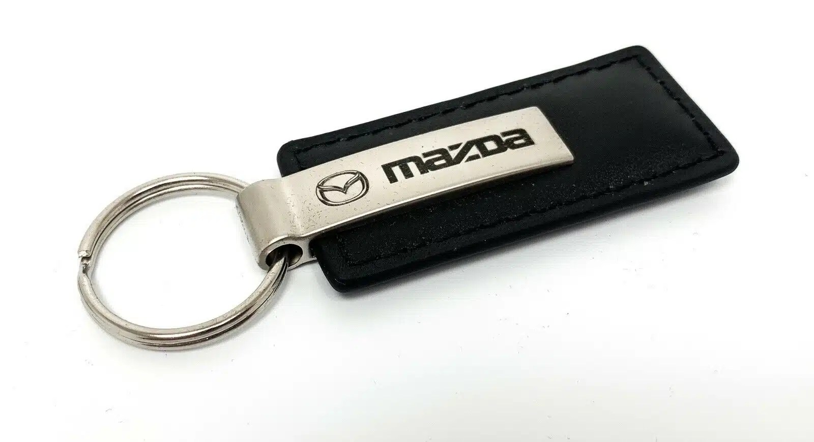 Mazda Key Chain Black Leather Rectangle GoodSpeed USA