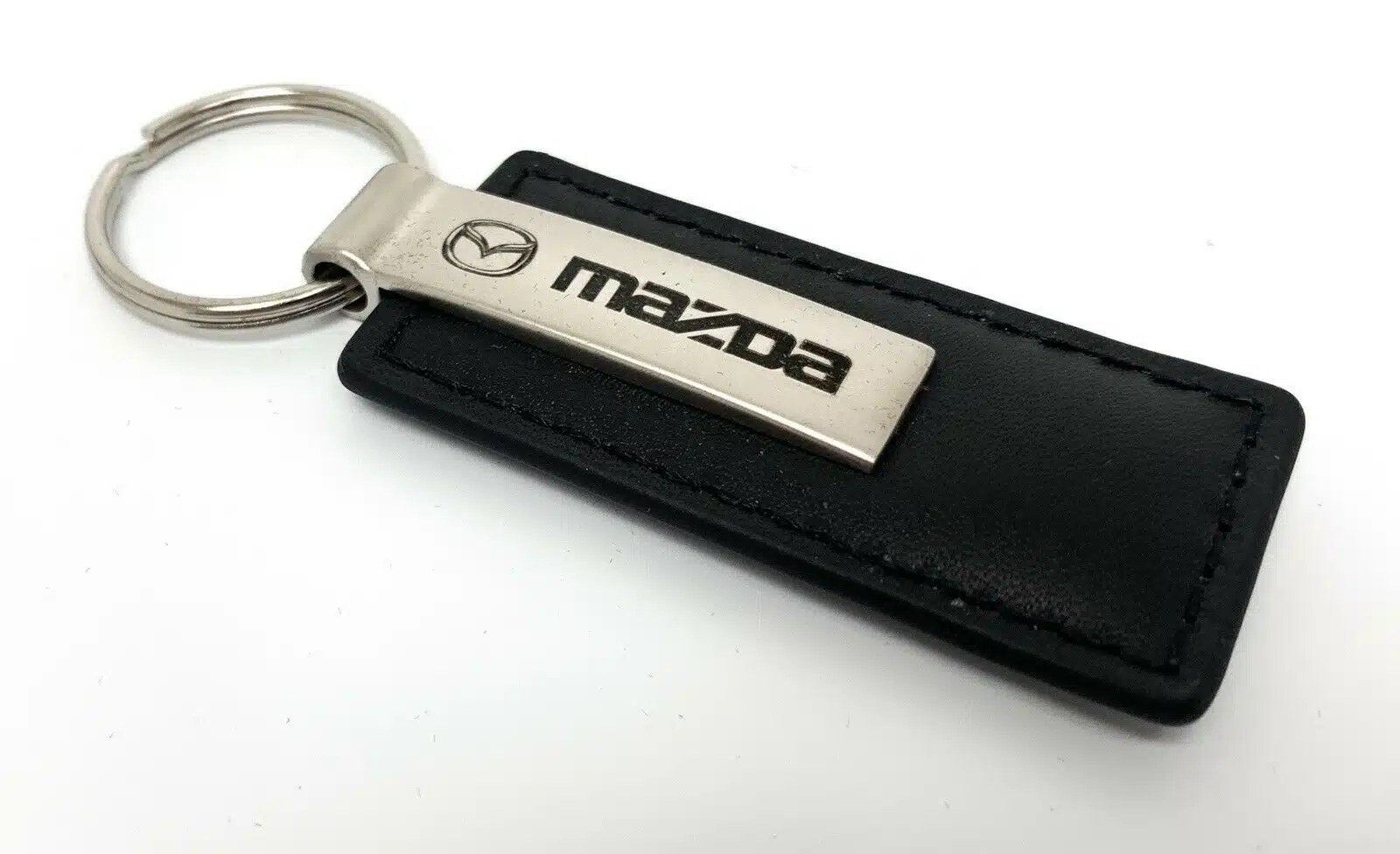 Mazda Key Chain Black Leather Rectangle GoodSpeed USA