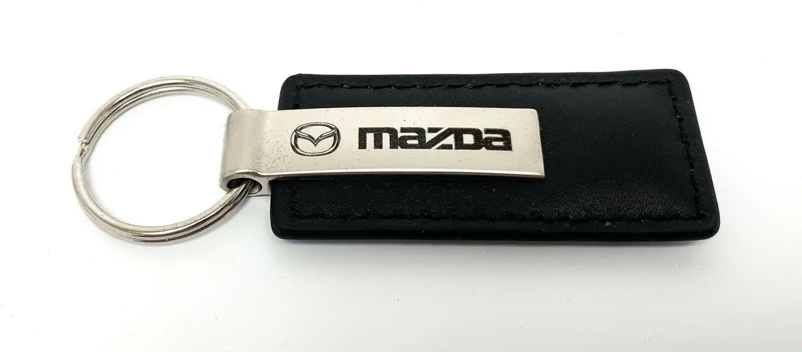 Mazda Key Chain Black Leather Rectangle GoodSpeed USA