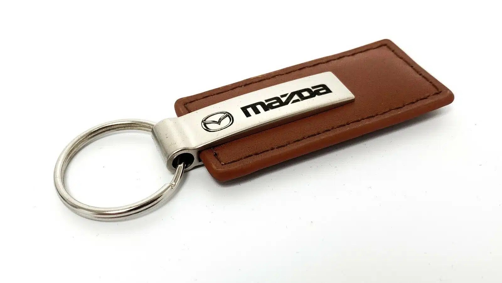 Mazda Key Chain Brown Rectangle Leather GoodSpeed USA