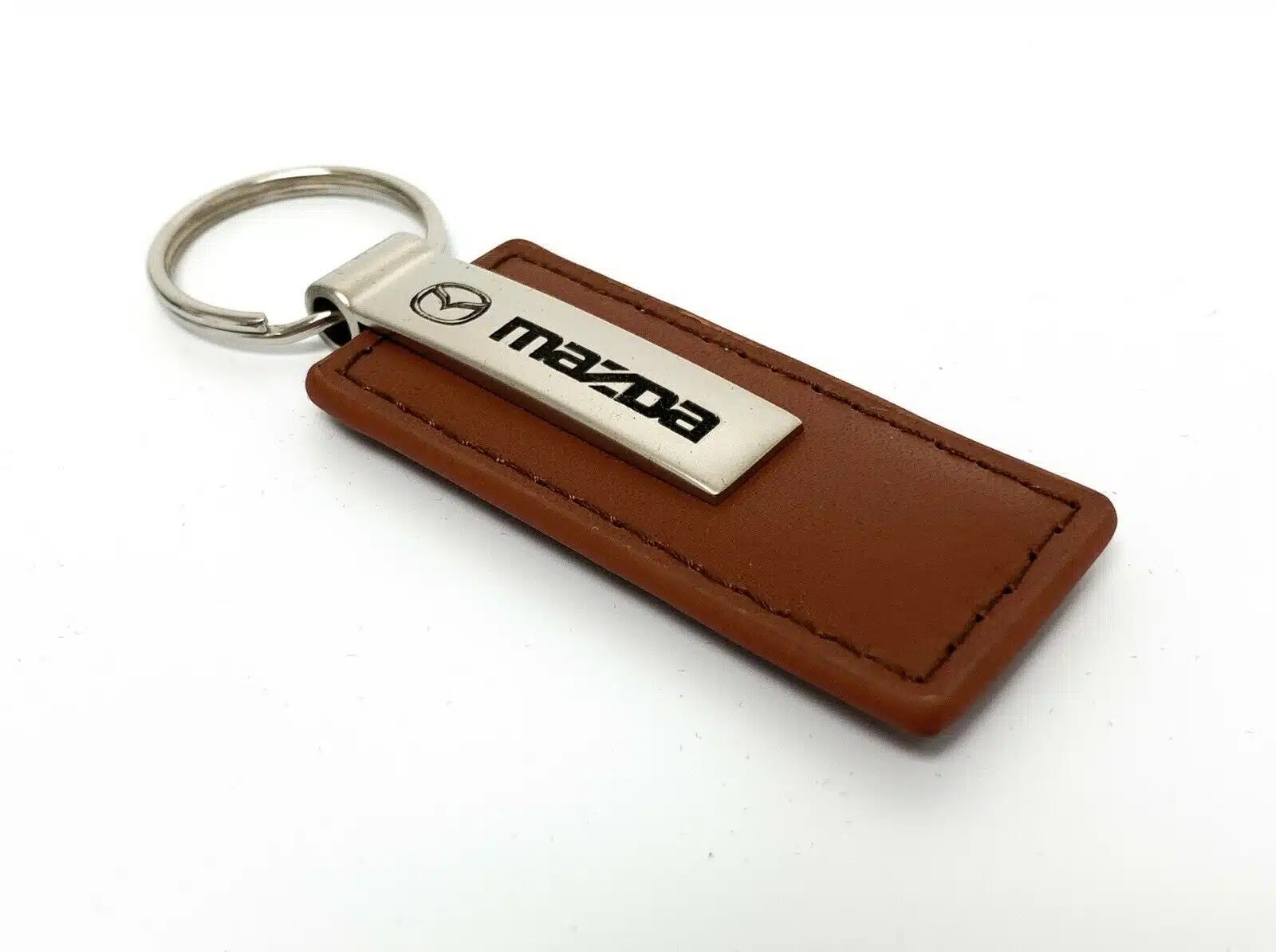 Mazda Key Chain Brown Rectangle Leather GoodSpeed USA