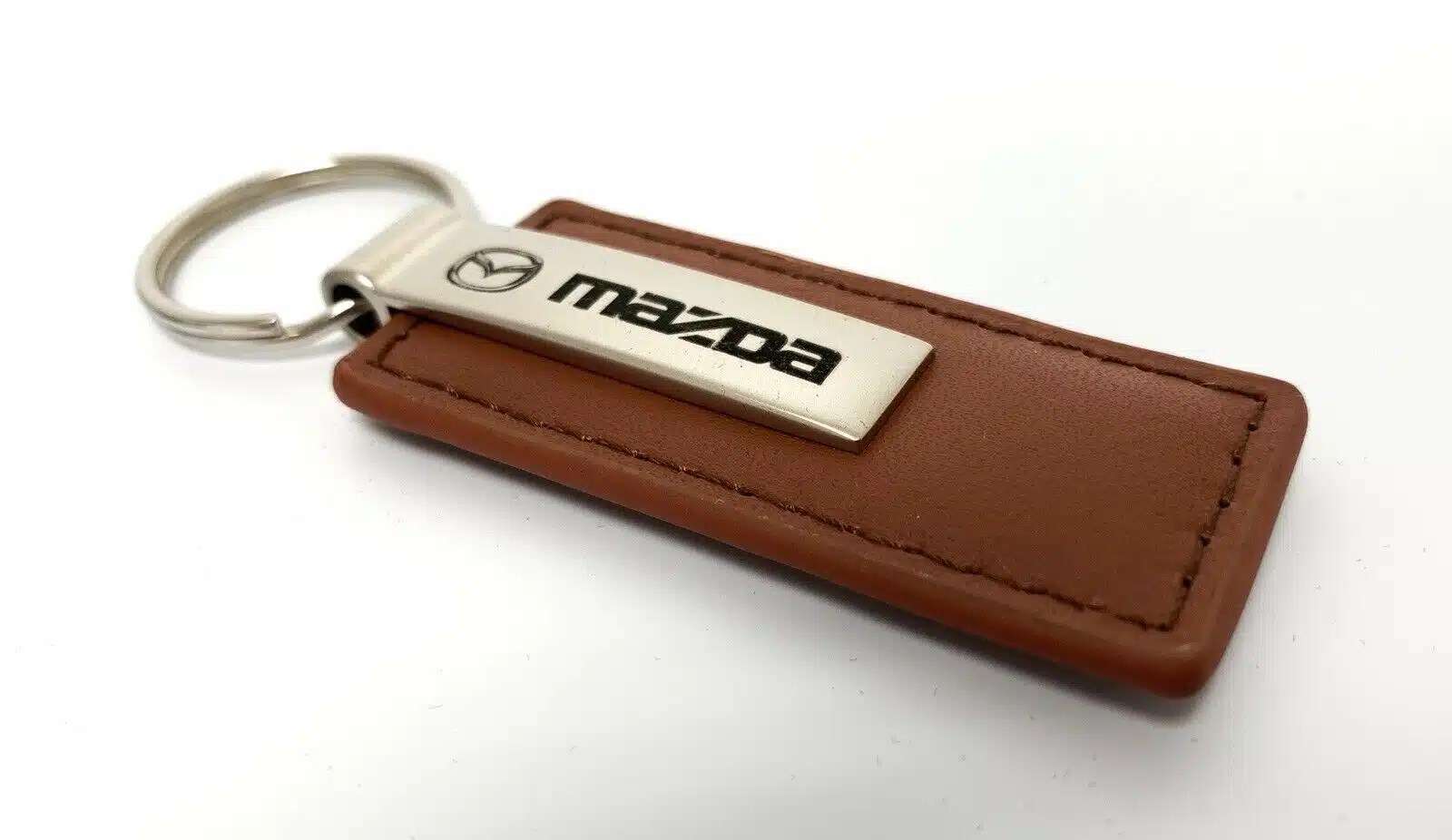 Mazda Key Chain Brown Rectangle Leather GoodSpeed USA