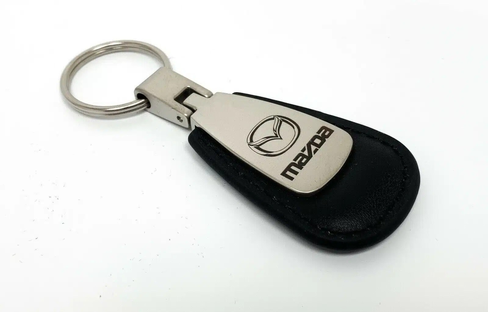 Mazda Key Chain Black Leather Teardrop GoodSpeed USA