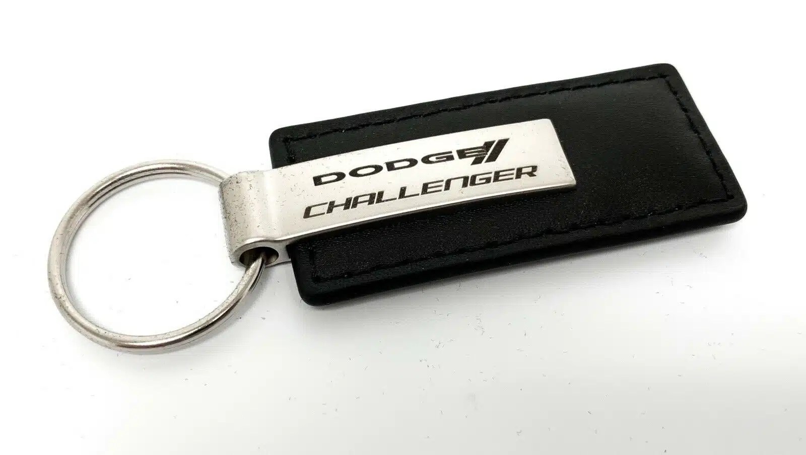 Dodge Challenger Key Chain Black Leather Rectangle GoodSpeed USA