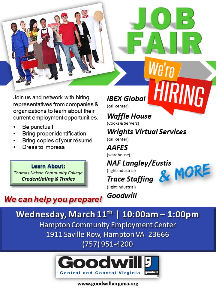 Hampton CEC Job Fair Goodwill of Central and Coastal VA