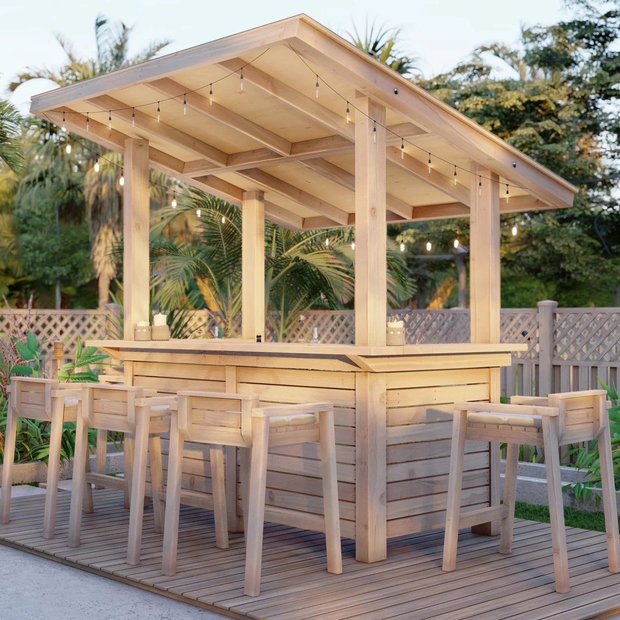 Outdoor Bar With Roof Easy to Build Woodworking Plan