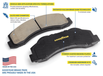 Dodge Charger Brake Pads with Vulcan Braid Shim Technology - Goodyear