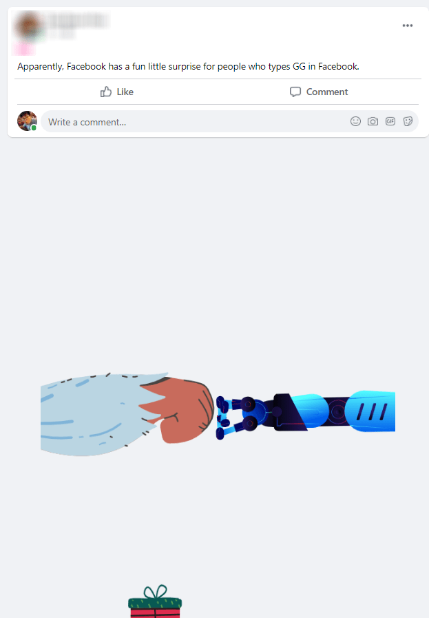 When You Type GG on Any Facebook Comment & Tap on It, a Fist Bump