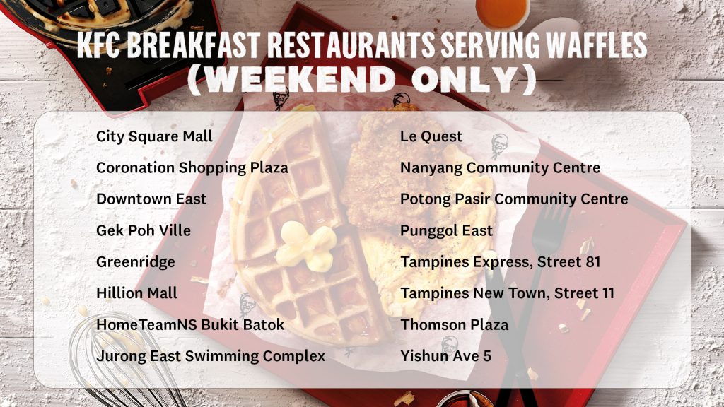 KFC S'pore Now Having Waffles in Their Breakfast Menu; Available in